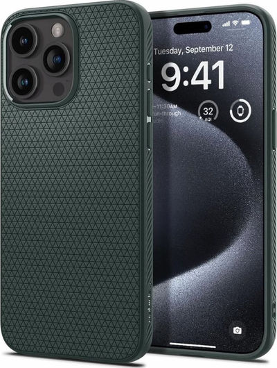 Mbështjellës telefoni Spigen Liquid Air, për iPhone 16 Pro, TPU, Abyss Green