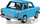 Set ndërtimi Cobi Youngtimer Trabant 601 S, 1420 copa, shkallë 1:12, blu