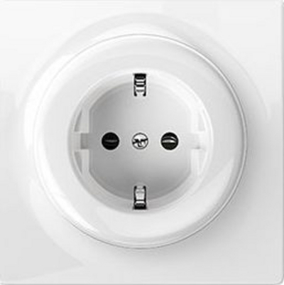 Prizë murale FIBARO Walli N FGWSONF-011, njëfishe, me tokë mbrojtëse, e bardhë