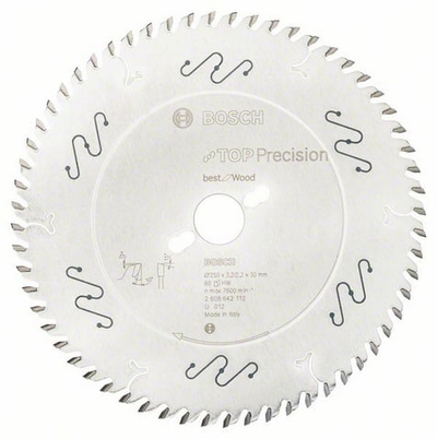 Teh sharre rrethore Bosch Top Precision 2608642112, 250mm, 30mm, karbid
