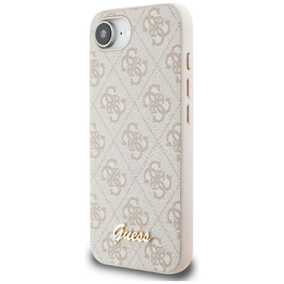 Футрола за телефон Guess 4G Metal Logo за iPhone 16e, PU, розова