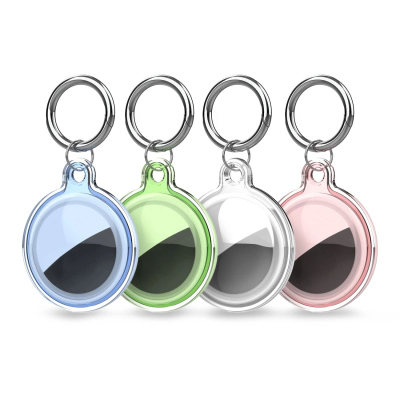 Etui mbrojtëse Hurtel Waterproof për Apple AirTag, set me 4 copë, TPU transparent, shumëngjyrëshe