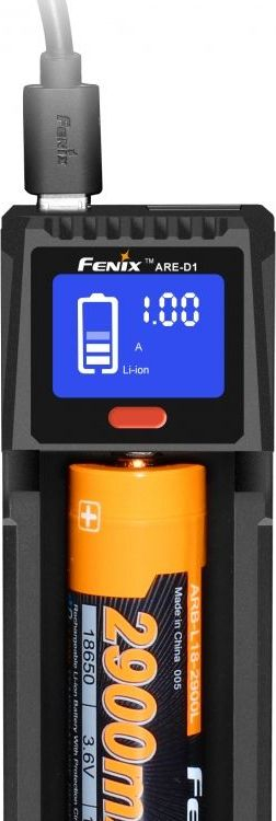 USB полнач Fenix ARE-X1 V2, за батерии 10440 14500 16340 18650 21700 26650, црн