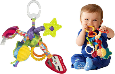 Lodër edukative Tomy Lamaze Active Knot LC27128, pelush shumëngjyrësh, me unaza për kafshim