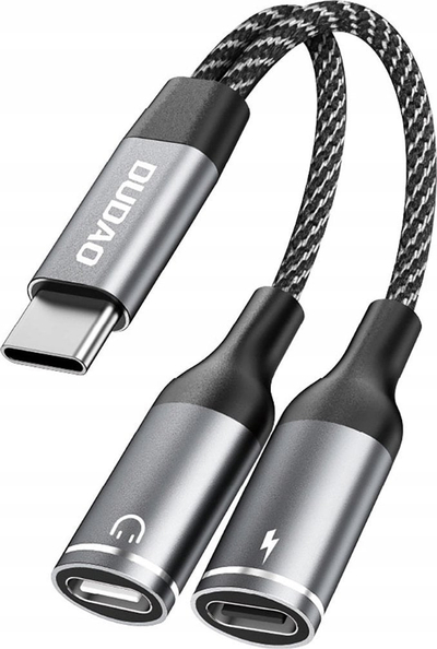 Adapter USB C Dudao L13C+ 2 në 1, gri