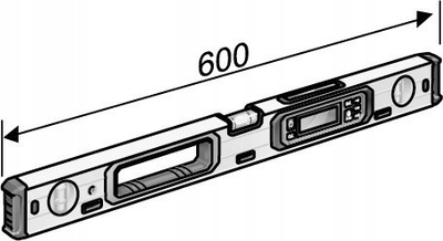 Nivel elektronik Flex ADL 60 P, 60cm, me ekran digjital, ngjyrë argjendt