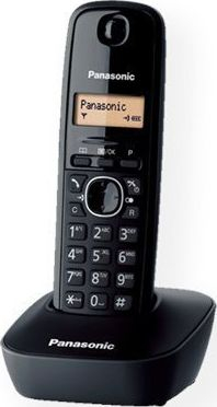 Telefon fiks pa tela Panasonic KX-TG1611FXH, DECT, me ekran me dritë, i zi