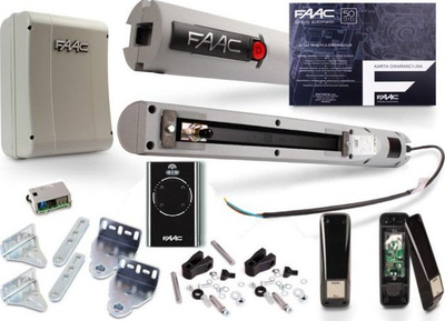 Set automatizimi porte me dy krahë FAAC Handy Kit, 24V, për deri 2.3m fletë, gri