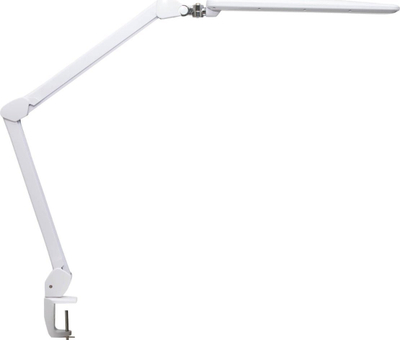 Lampë tavoline MAULcraft LED, 52 cm, me bazë kapëse, e bardhë