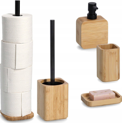 Dispenser sapuni Zeller Stylish Bamboo Durable Eco, bambu natyrale