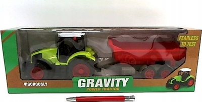 Lodër traktor me rimorkio për kalamaj, plastike, për moshën 3+, me shumë ngjyra