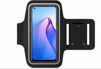 Armband sportiv SmartFitness për telefon Oppo Reno8 5G, prej neopreni, me xhep për çelësa, ngjyrë e zezë