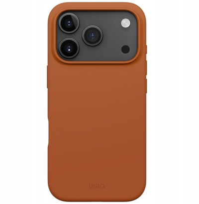 Mbrojtëse telefoni Uniq Lino për iPhone 17 Pro, Magclick, silikoni, portokalli