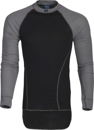 Bluzë termike Projob 3101 Thermal Crewneck, me mëngë t’gjata, madhësia S, e zezë me gri