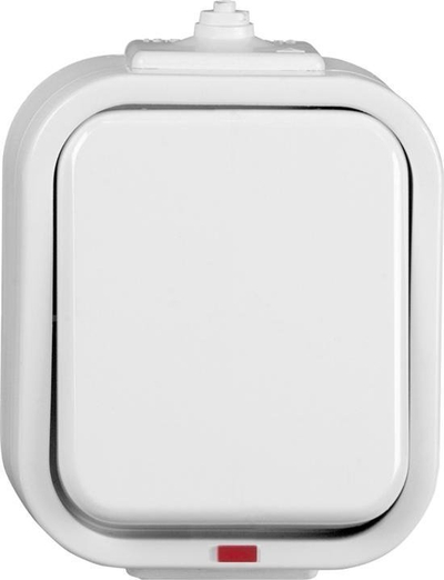 Buton zileje Amber WNT-7B/S, IP44, me ndriçim, i bardhë