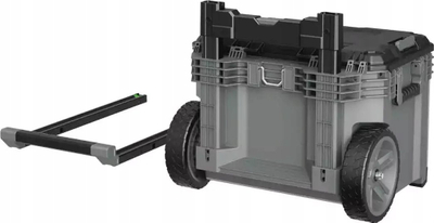 Kuti veglash me rrota Flex Stack Pack TKL SP SET 1, sistem me pjesë që lidhen, me dorezë që zgjatet, gri me të zezë