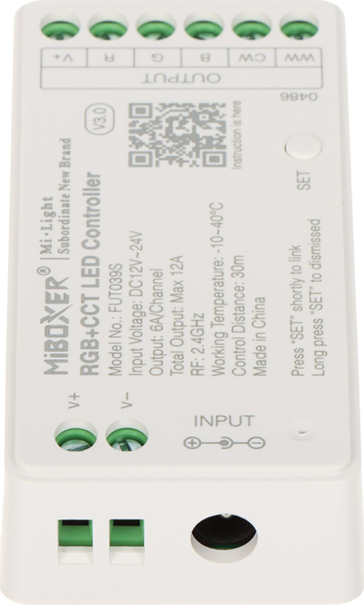 Kontrollues LED Milight FUT039S RGB CCT, 12V 24V, i bardhë