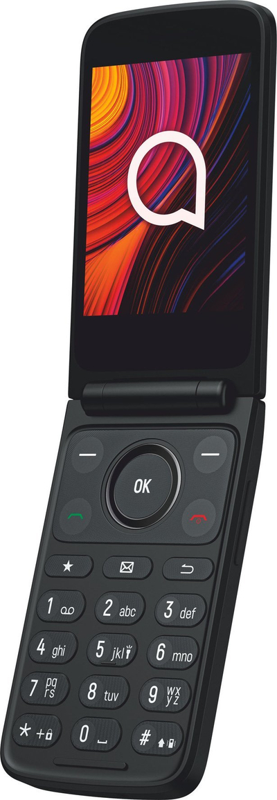 Telefoni klasik Alcatel 4043, me kapak, ekran 2.4", i zi