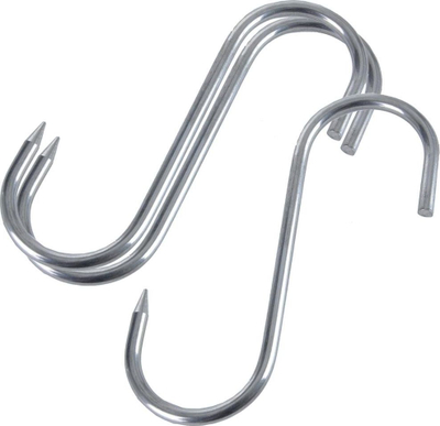 Set grepa për tymosje prej çeliku inox, 3 copë, ngjyrë argjendtë
