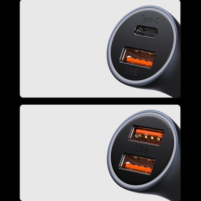 Karikues makine Baseus Golden Contactor Max, 60W, USB dhe USB‑C, gri e errët