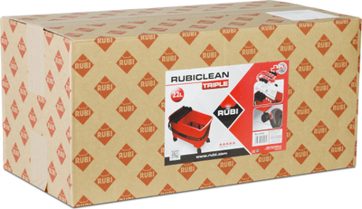 Kovë larje Rubi Rubiclean Triple, 22L, me rrota, e kuqe