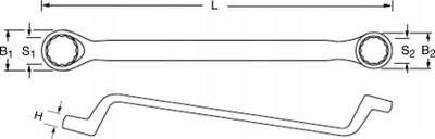 Çelës unazor i dyfishtë Proxxon Slim-Line, 20 x 22 mm, kromuar