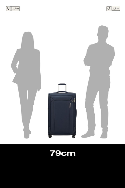 Valixhe Soft Me 4 Rrota Samsonite Respark 79/29 Ngjyrë Netë Blu