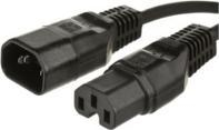 Kabllo rryme MicroConnect Jumper C14 në C15, 1m, 10A, e zezë