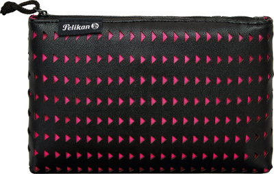 Etui për lapsa Pelikan Lasercut, material PU, i zi me rozë