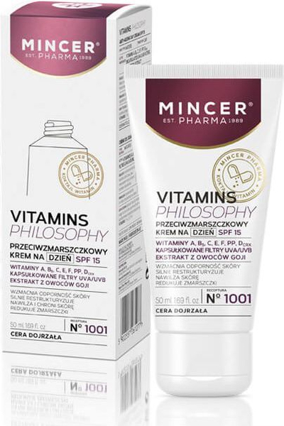 Krem dite kundër rrudhave Mincer Vitamins Philosophy, nr, 1001, 50 ml