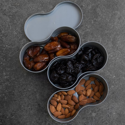 Enë snack Practic Snack Container, plastike, me kapak, gri