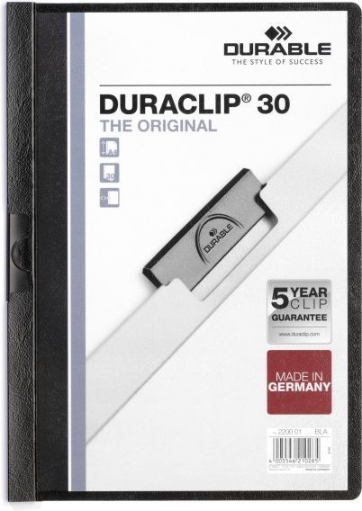 Dosje me klips Durable Clip File A4, 30 fletë, e zezë