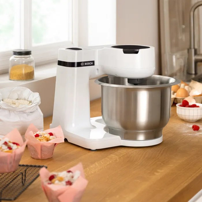 Mikser planetar Bosch MUMS2EW40, 3.8L, enë çelik inox, i bardhë