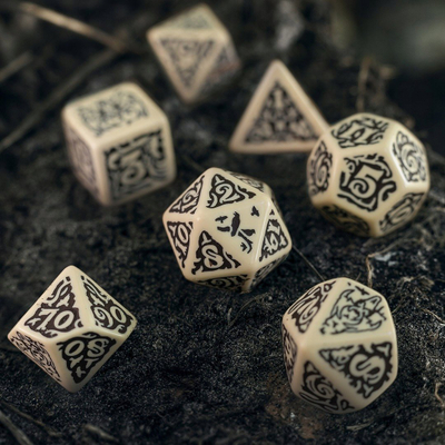 Set zarihesh Q WORKSHOP Witcher Leshen, 8 copë RPG, me monedhë metalike, bezhë