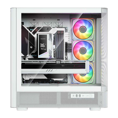 Kuti gaming MODECOM Volcano AQ500, MIDI Tower, ARGB, e bardhë