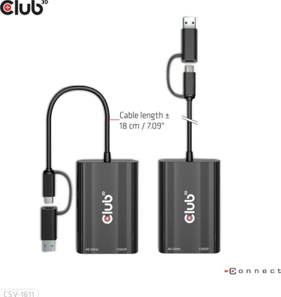Docking station Club 3D CSV-1611, USB-C USB-A, HDMI VGA, i zi