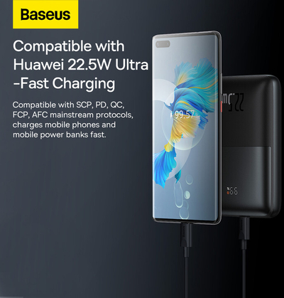Power bankBaseus Bipow Pro, 20 000 mAh, 22,5W,црна