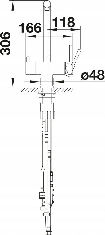 Rubinet kuzhine BLANCO Fontas S II 526694, 3 në 1, gryke që tërhiqet, ngjyrë ari satin