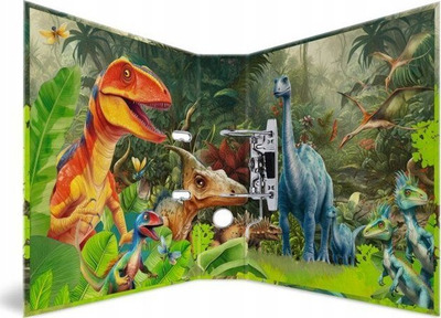 Dosje kartoni Herma A3 me goma, me dinosaurë, shumëngjyrëshe