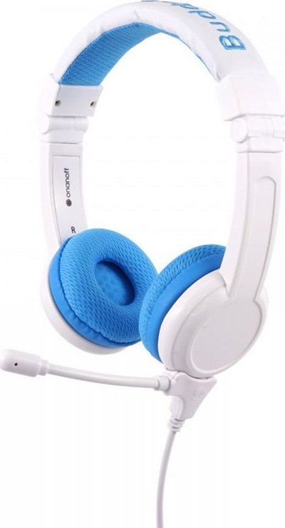Kufje BuddyPhones School+, të kaltra/bardha