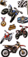 Автоналепници Sticker Boo Motorcycles, сет со мотоцикли, 180x70 mm, шарен