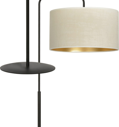 Lampadar Emibig Hilde LP1, E27 60W, strukturë metalike, i zi me abazhur të bardhë