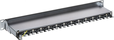 Panel patch Delta PP-24/RJ6-C/FTP, 24 porta RJ-45, Cat.6, 1U, ngjyrë e zezë
