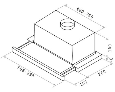 Aspirator kuzhine Elica Elite 14 Lux GRIX/A/60, 60cm, nën-dolap, argjendt
