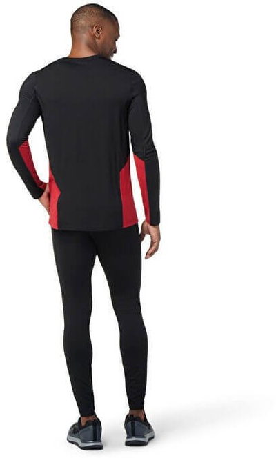 Bluzë Smartwool Merino Sport 150 Long Sleeve Crew, lesh merino, mëngë të gjata, e zezë e kuqe