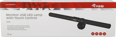 Lampë LED për monitor Equip 245450, USB, me prekje, e zezë