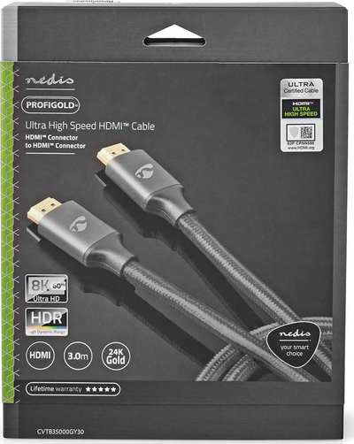 Kabllo HDMI Nedis CVTB35000GY30, 3m, 8K, gri