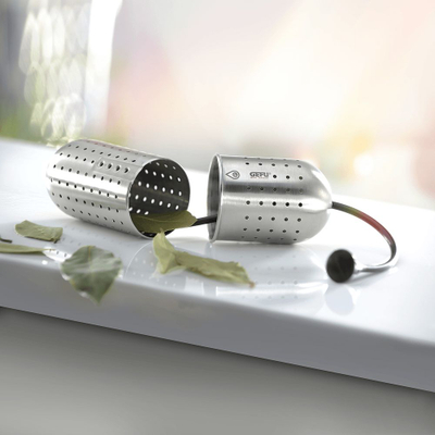 Infuzer erëzash GeFu Aromatic, çelik inox, me kordoni silikoni, ngjyrë argjendtë