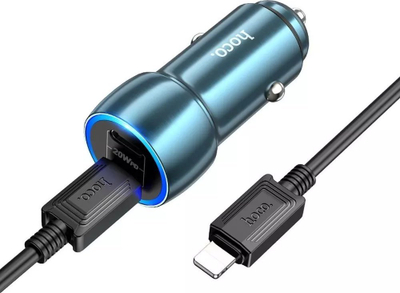 Karikues makine Hoco Z48, 2x USB‑C, 40W PD QC3.0, blu metalik