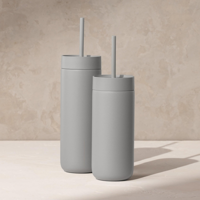 Gotë termike Fellow Carter Cold Tumbler, 591 ml, me tubth, gri mat